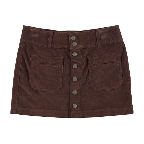 Free People Corduroy Burgundy Mini Skirt - Picture 4 of 9